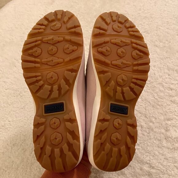 NWOT Lands' End pink suede leather slide on mules‎ Arch Support Flat Slides 8 - Picture 4 of 6